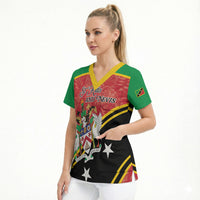 Personalized Saint Kitts and Nevis Scrub Top Happy Independence Day