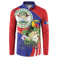 Personalized Belize Toucan Tropical Button Sweatshirt Happy Independence Day