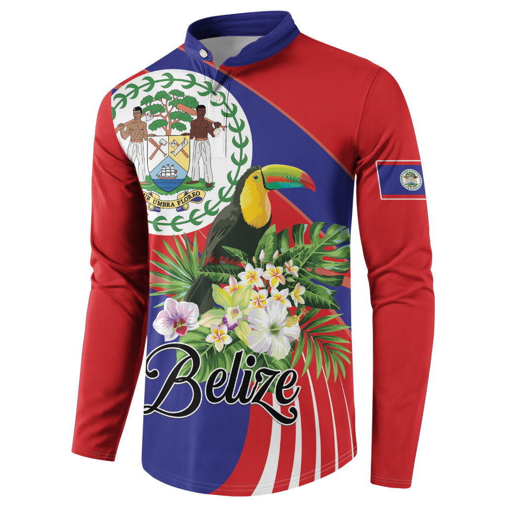 Personalized Belize Toucan Tropical Button Sweatshirt Happy Independence Day