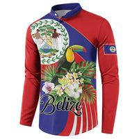 Personalized Belize Toucan Tropical Button Sweatshirt Happy Independence Day