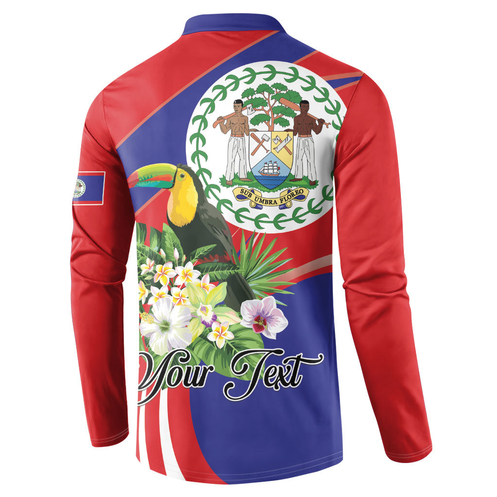 Personalized Belize Toucan Tropical Button Sweatshirt Happy Independence Day