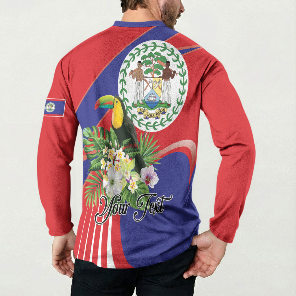 Personalized Belize Toucan Tropical Button Sweatshirt Happy Independence Day
