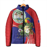 Personalized Belize Toucan Tropical Padded Jacket Happy Independence Day