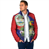 Personalized Belize Toucan Tropical Padded Jacket Happy Independence Day
