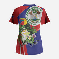 Personalized Belize Toucan Tropical Scrub Top Happy Independence Day