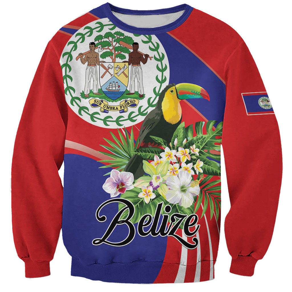 Personalized Belize Toucan Tropical Sweatshirt Happy Independence Day