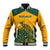 Australia Rugby Baseball Jacket Wallabies Aboriginal Pattern - Wonder Print Shop
