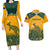 Australia Rugby Couples Matching Long Sleeve Bodycon Dress and Hawaiian Shirt Wallabies Aboriginal Pattern - Wonder Print Shop