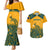 Australia Rugby Couples Matching Mermaid Dress and Hawaiian Shirt Wallabies Aboriginal Pattern - Wonder Print Shop