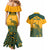 Australia Rugby Couples Matching Mermaid Dress and Hawaiian Shirt Wallabies Aboriginal Pattern - Wonder Print Shop