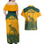 Australia Rugby Couples Matching Off Shoulder Maxi Dress and Hawaiian Shirt Wallabies Aboriginal Pattern - Wonder Print Shop