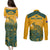 Australia Rugby Couples Matching Puletasi Dress and Long Sleeve Button Shirts Wallabies Aboriginal Pattern - Wonder Print Shop