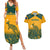 Australia Rugby Couples Matching Summer Maxi Dress and Hawaiian Shirt Wallabies Aboriginal Pattern - Wonder Print Shop