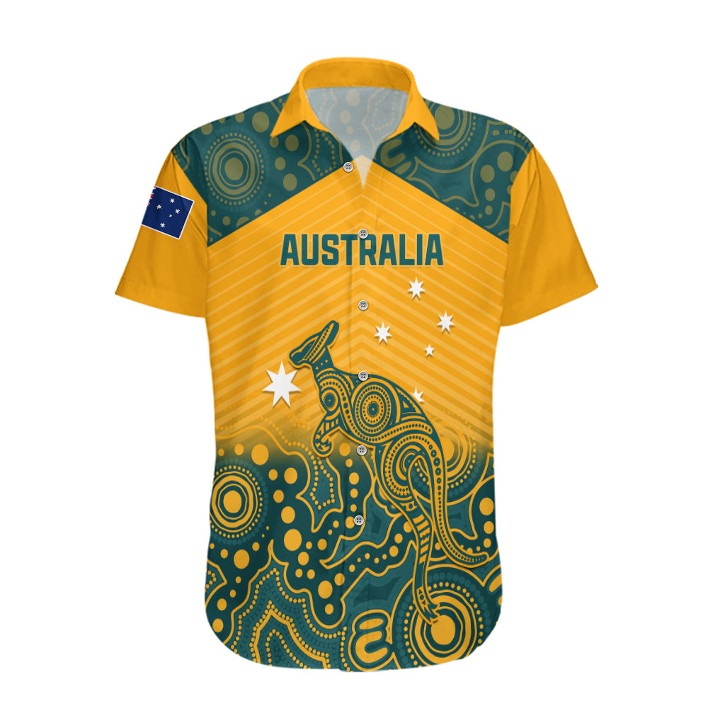 Australia Rugby Hawaiian Shirt Wallabies Aboriginal Pattern - Wonder Print Shop