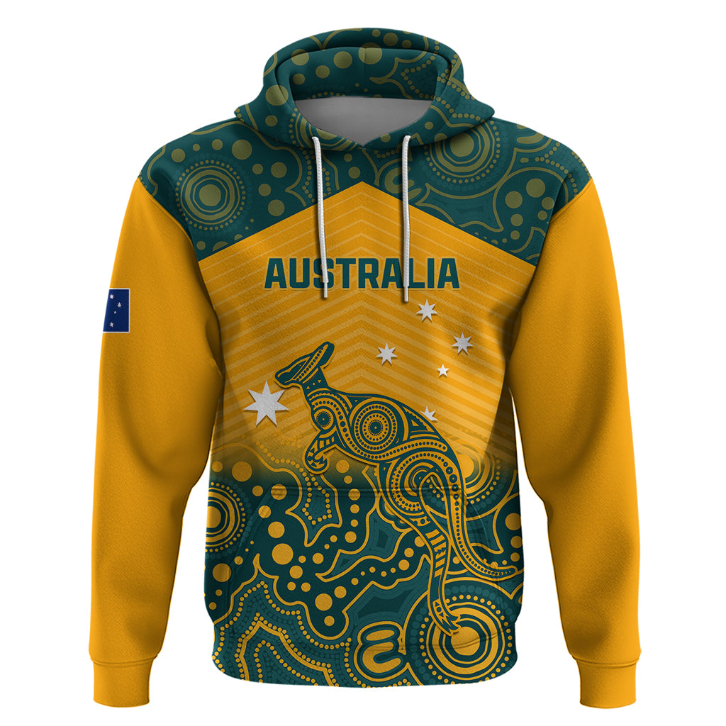 Australia Rugby Hoodie Wallabies Aboriginal Pattern - Wonder Print Shop