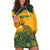 Australia Rugby Hoodie Dress Wallabies Aboriginal Pattern - Wonder Print Shop