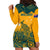 Australia Rugby Hoodie Dress Wallabies Aboriginal Pattern - Wonder Print Shop