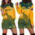 Australia Rugby Hoodie Dress Wallabies Aboriginal Pattern - Wonder Print Shop