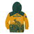 Australia Rugby Kid Hoodie Wallabies Aboriginal Pattern - Wonder Print Shop