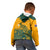 Australia Rugby Kid Hoodie Wallabies Aboriginal Pattern - Wonder Print Shop