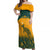 Australia Rugby Off Shoulder Maxi Dress Wallabies Aboriginal Pattern - Wonder Print Shop