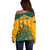 Australia Rugby Off Shoulder Sweater Wallabies Aboriginal Pattern - Wonder Print Shop