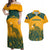 Custom Australia Rugby Couples Matching Off Shoulder Maxi Dress and Hawaiian Shirt Wallabies Aboriginal Pattern - Wonder Print Shop