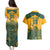 Custom Australia Rugby Couples Matching Puletasi Dress and Hawaiian Shirt Wallabies Aboriginal Pattern - Wonder Print Shop