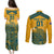 Custom Australia Rugby Couples Matching Puletasi Dress and Long Sleeve Button Shirts Wallabies Aboriginal Pattern - Wonder Print Shop