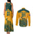 Custom Australia Rugby Couples Matching Tank Maxi Dress and Long Sleeve Button Shirts Wallabies Aboriginal Pattern - Wonder Print Shop