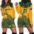 Custom Australia Rugby Hoodie Dress Wallabies Aboriginal Pattern - Wonder Print Shop