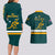 Australia Rugby Couples Matching Long Sleeve Bodycon Dress and Hawaiian Shirt Wallabies Go 2023 World Cup - Wonder Print Shop