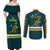 Australia Rugby Couples Matching Off Shoulder Maxi Dress and Long Sleeve Button Shirts Wallabies Go 2023 World Cup - Wonder Print Shop