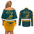 Australia Rugby Couples Matching Off Shoulder Short Dress and Long Sleeve Button Shirts Wallabies Go 2023 World Cup - Wonder Print Shop