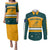 Australia Rugby Couples Matching Puletasi Dress and Long Sleeve Button Shirts Wallabies Go 2023 World Cup - Wonder Print Shop