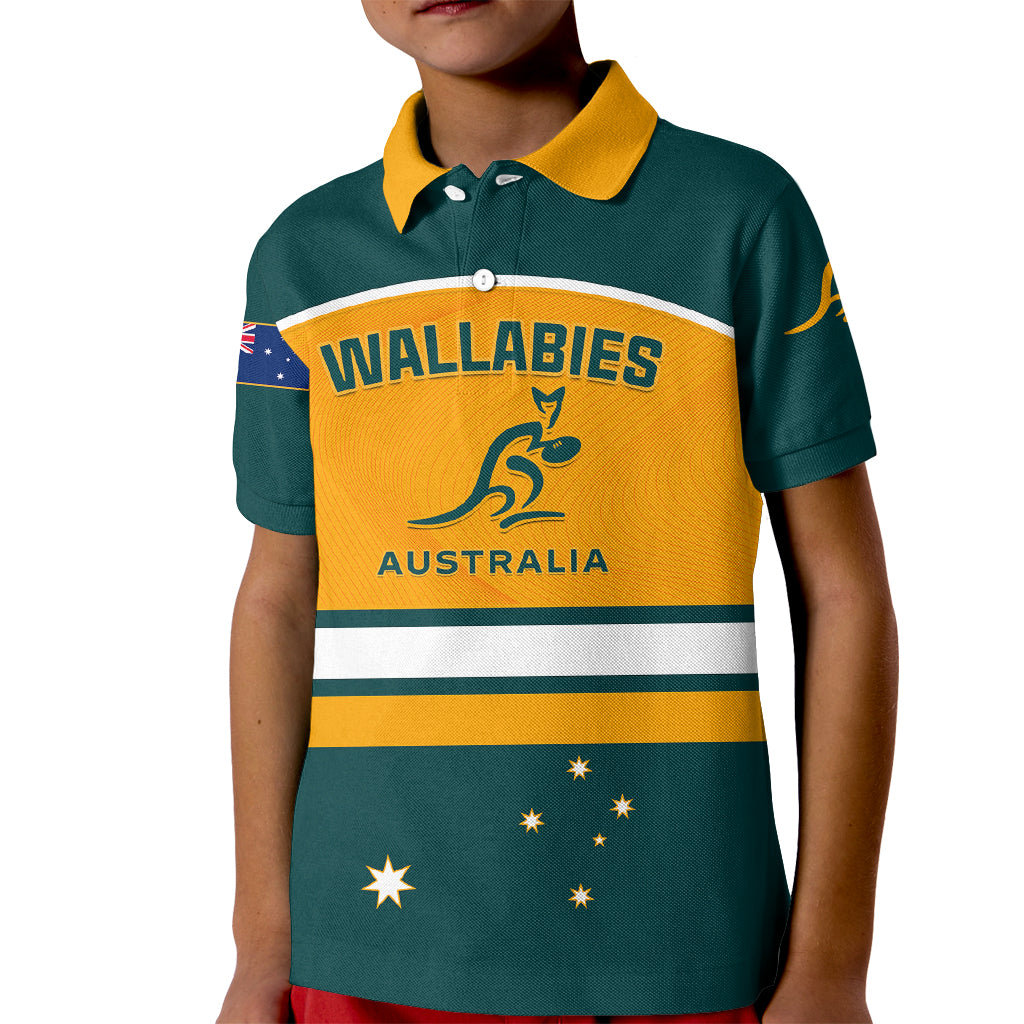 Australia Rugby Kid Polo Shirt Wallabies Go 2023 World Cup - Wonder Print Shop