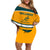 Australia Rugby Off Shoulder Short Dress Wallabies Go 2023 World Cup - Wonder Print Shop