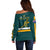 Australia Rugby Off Shoulder Sweater Wallabies Go 2023 World Cup - Wonder Print Shop