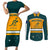 Custom Australia Rugby Couples Matching Short Sleeve Bodycon Dress and Long Sleeve Button Shirts Wallabies Go 2023 World Cup - Wonder Print Shop