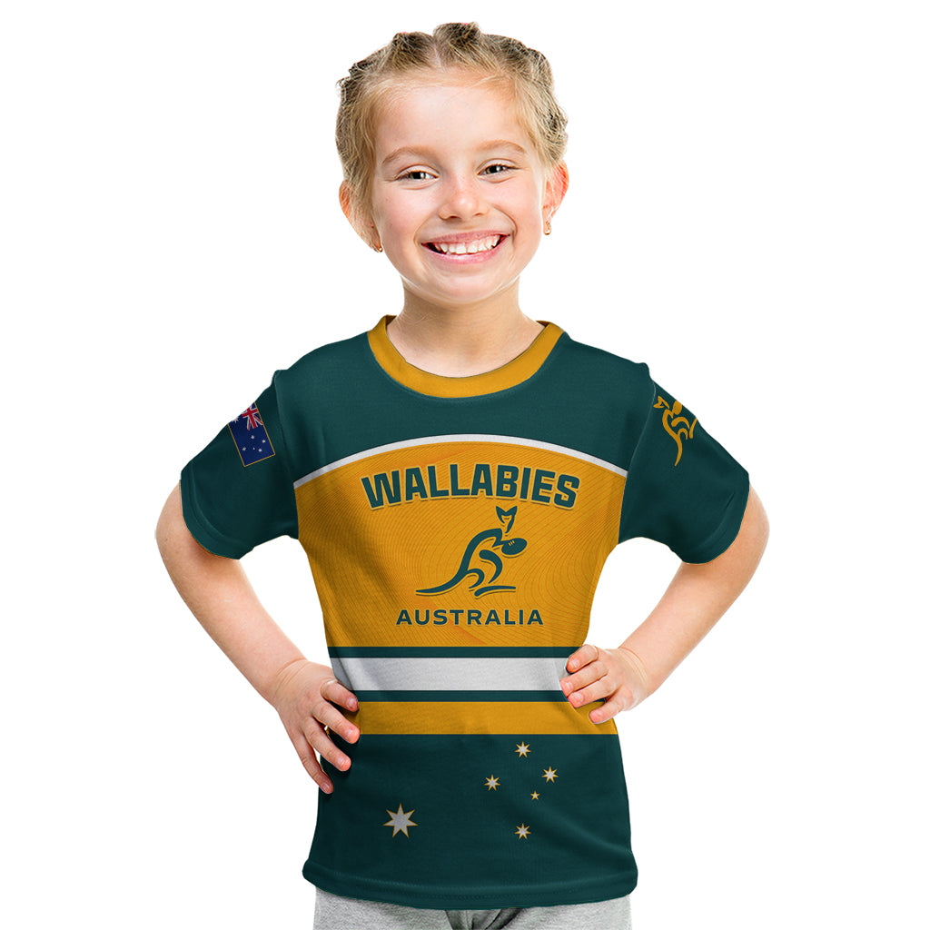 Custom Australia Rugby Kid T Shirt Wallabies Go 2023 World Cup - Wonder Print Shop