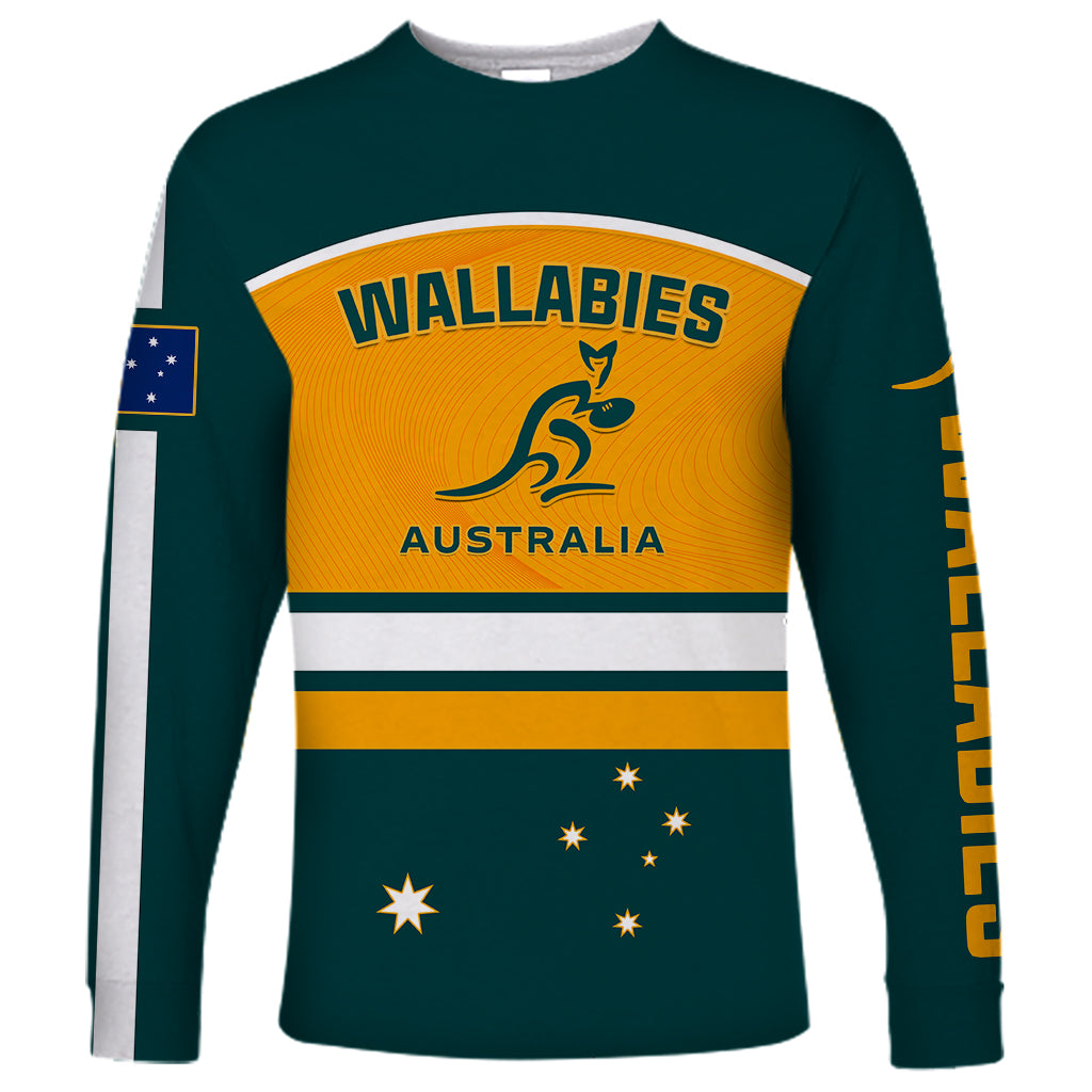 Custom Australia Rugby Long Sleeve Shirt Wallabies Go 2023 World Cup - Wonder Print Shop