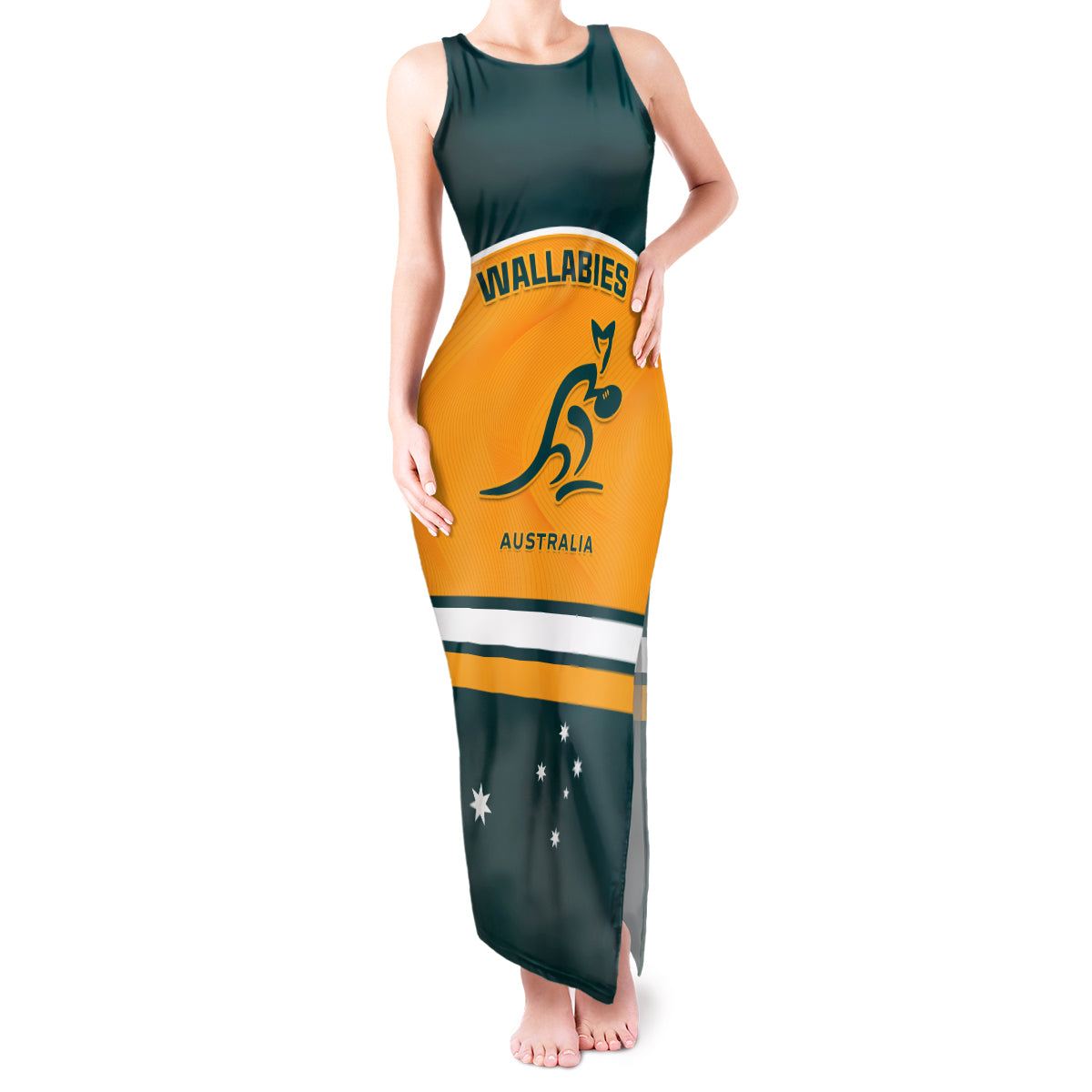 custom-australia-rugby-tank-maxi-dress-wallabies-go-2023-world-cup