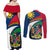 Namibia Rugby Couples Matching Off Shoulder Maxi Dress and Long Sleeve Button Shirts Welwitschias Go 2023 World Cup - Wonder Print Shop