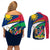 Namibia Rugby Couples Matching Off Shoulder Short Dress and Long Sleeve Button Shirts Welwitschias Go 2023 World Cup - Wonder Print Shop