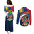 Namibia Rugby Couples Matching Puletasi Dress and Long Sleeve Button Shirts Welwitschias Go 2023 World Cup - Wonder Print Shop