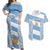 Argentina Rugby Couples Matching Off Shoulder Maxi Dress and Hawaiian Shirt Los Pumas Go 2023 World Cup - Wonder Print Shop