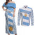 Argentina Rugby Couples Matching Off Shoulder Maxi Dress and Long Sleeve Button Shirts Los Pumas Go 2023 World Cup - Wonder Print Shop