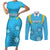 Uruguay Rugby Couples Matching Short Sleeve Bodycon Dress and Long Sleeve Button Shirts Los Teros Go 2023 World Cup - Wonder Print Shop