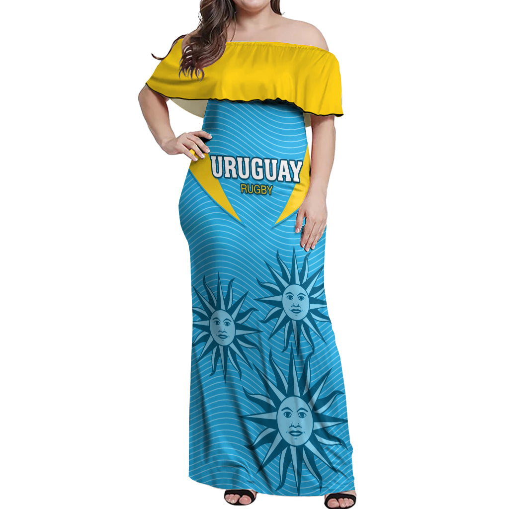 Uruguay Rugby Off Shoulder Maxi Dress Los Teros Go 2023 World Cup - Wonder Print Shop