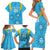 Custom Uruguay Rugby Family Matching Short Sleeve Bodycon Dress and Hawaiian Shirt Los Teros Go 2023 World Cup - Wonder Print Shop